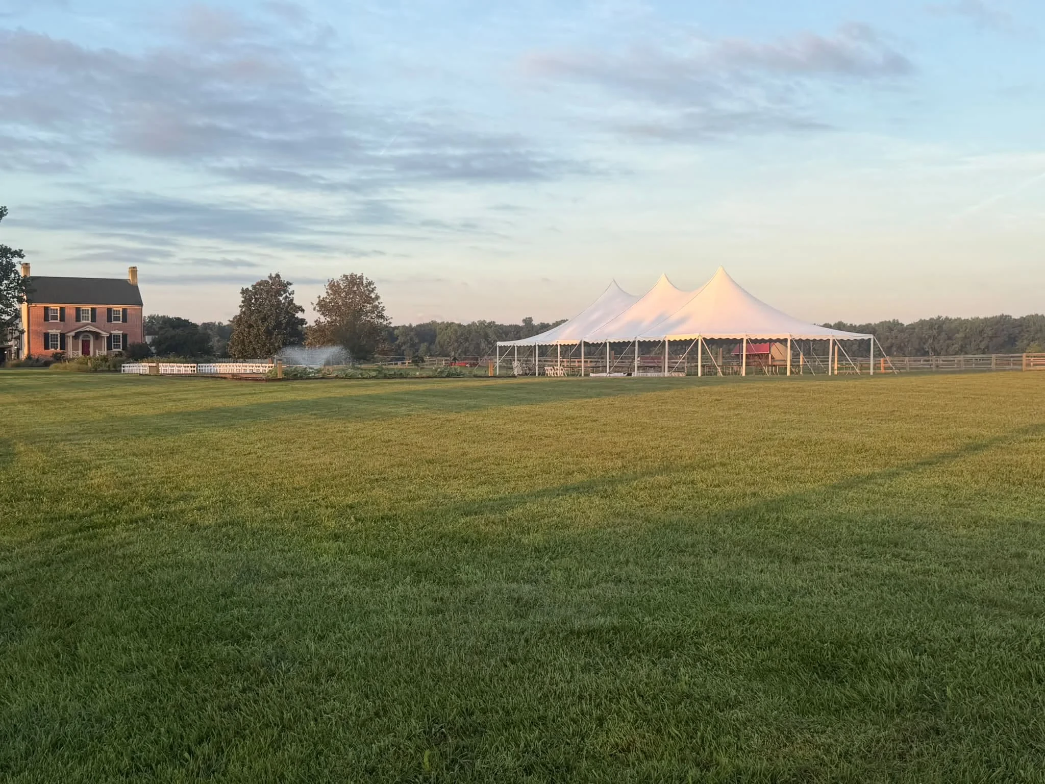 Marquee tent on the lawn at Marble Head Farm